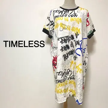 TIMELESS 화이트칼라 아트 디자인 반팔 원피스