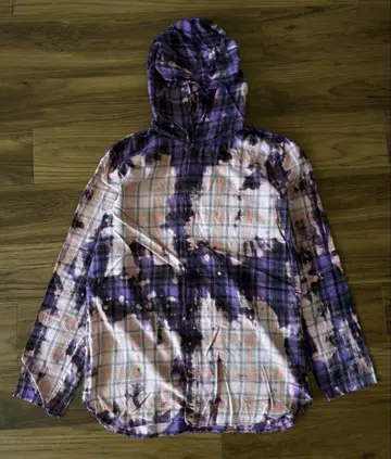VLONE 후드 부착 체크 무늬 플란넬 셔츠