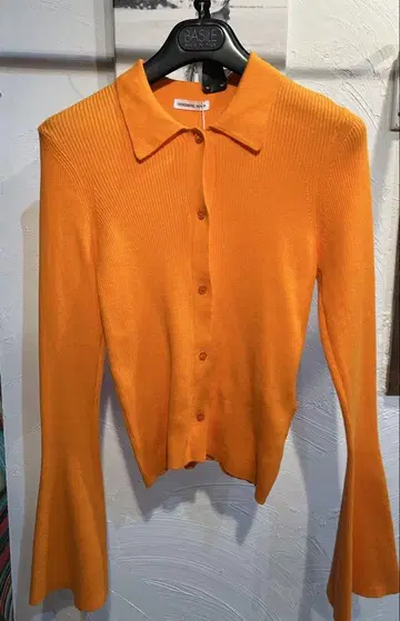 오렌지 리브 가디건 긴팔