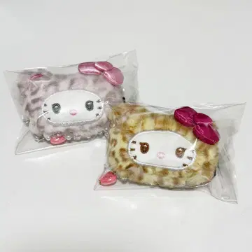 헬로키티 갸루곰 레오파드 무늬 앞머리 클립 헤어 클립 헤어핀