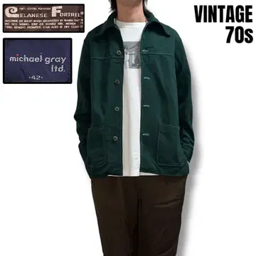 레어 70s 오픈 카라 박스 실루엣 셔츠 자켓