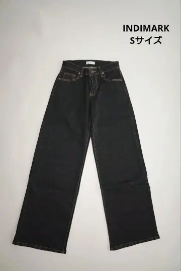 INDIMARK 다크 데님 와이드 레그 청바지