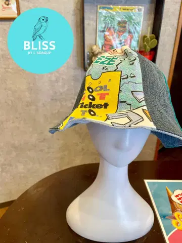 구제 의류 리메이크 빈티지 T셔츠 데님 튤립햇