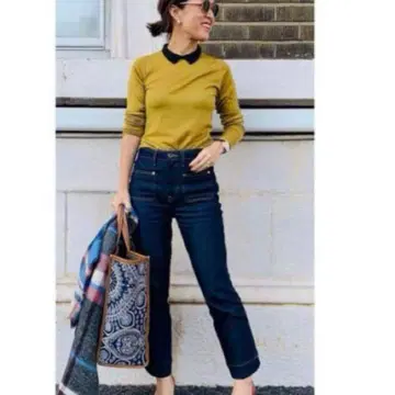 새상품급 KHAITE 케이트 Raquel 24인치 플레어 인디고 데님