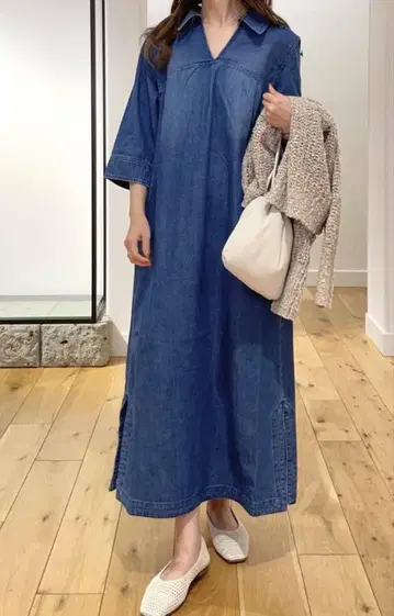 어반 리서치 카프탄 데님 원피스