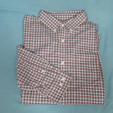 L.L.Bean 남성용 체크 무늬 트래디셔널 버튼 다운 긴팔 셔츠 XL