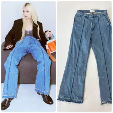 25ss Rich I 리치아이 와이드 플레어 데님 팬츠 사이즈 46