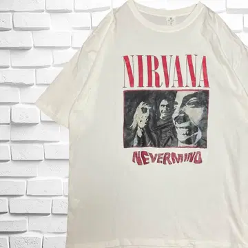 NIRVANA NEVERMIND 프린트 T셔츠 화이트 빅 사이즈
