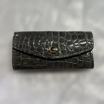 깨끗한 GENUINE CROCODILE 5연 키케이스 그레이 가죽 크로코