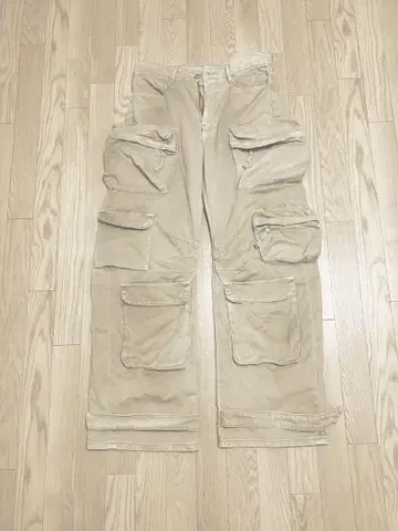ZARA 자라 유틸리티 카고 데님 팬츠 베이지 EUR40