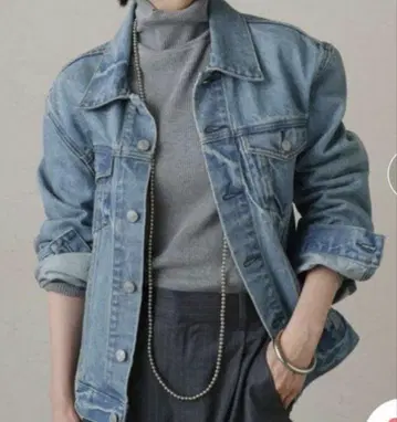 라운지 드레스 블루 데님 자켓