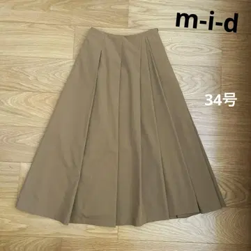 엠프리미어 m.i.d 플레어 스커트 베이지 계열