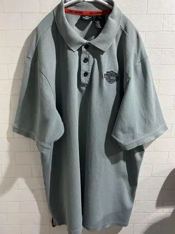 Harley-Davidson 자수 피케 셔츠 레어 그레이 XL 사이즈