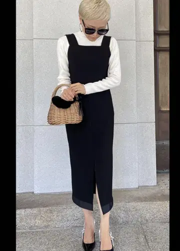 블랙 슬리브리스 롱 원피스 연중무휴 사양