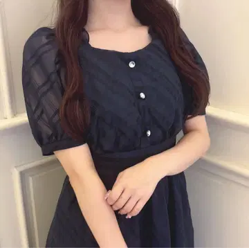evelyn 시어 체크 코르셋 OP