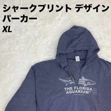 후드티 후드 샤크 프린트 디자인 퍼플 2XL 사이즈 남성용