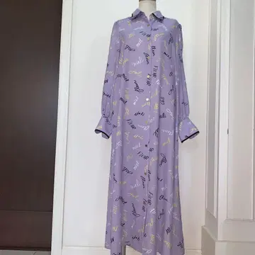 LOULOU WILLOUGHBY 귀여운 셔츠 원피스 겉옷 퍼플