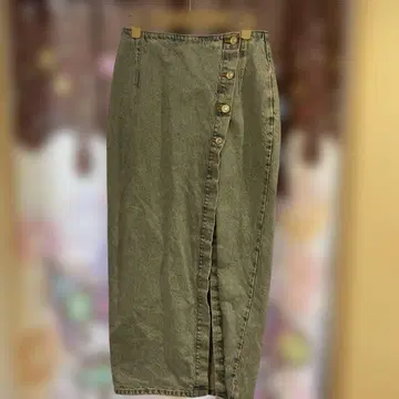 ZARA 슬릿 데님 롱 스커트