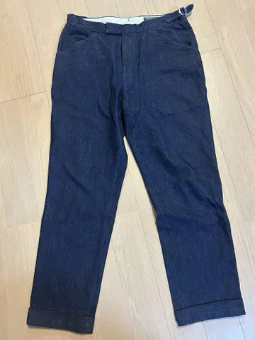 데님 슬랙스 데님 팬츠 다크 네이비