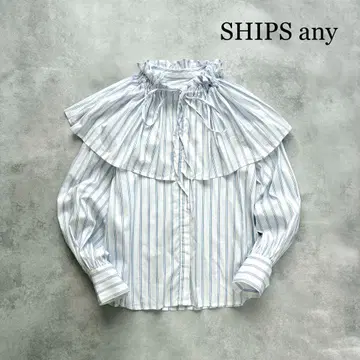 쉽스애니 스트라이프 레이어드 멀티웨이 셔츠 워셔블