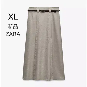 택 포함 새상품 ZARA 자라 롱 스커트 베이지 XL