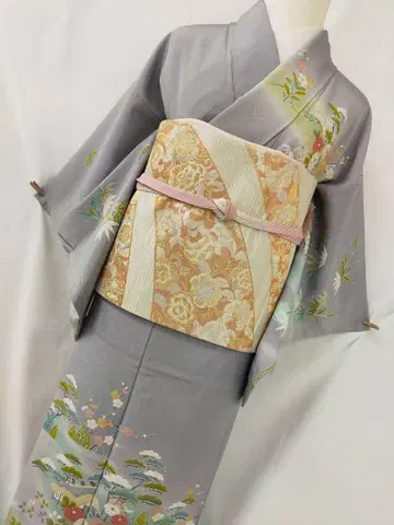 [가을 경사용] 순수 실크 카가 유젠 호몬기 단품