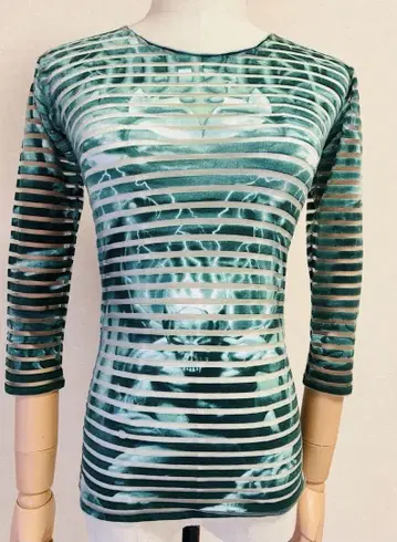 장폴고티에 파워넷 티셔츠 긴팔 데빌 패턴 이탈리아제