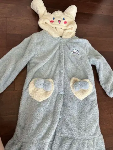 토끼 후드 부착 스카이블루 룸웨어