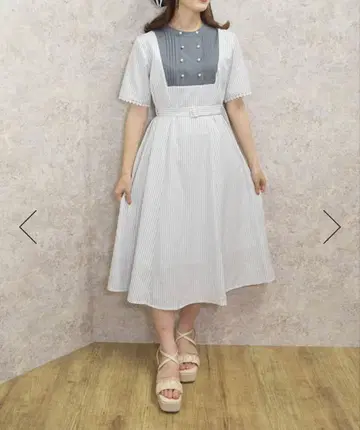 axes femme 프렌치 마린 스트라이프 원피스 벨트 포함