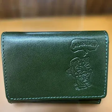 미사용 도라에몽 3단 접이식 지갑 그린