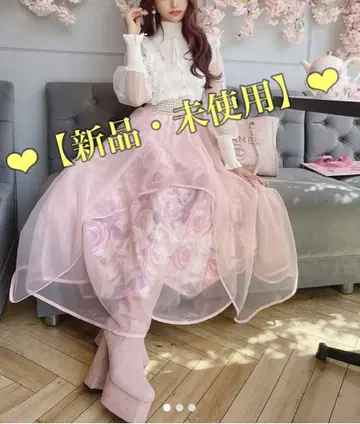 [ Riina couture ] [ 미사용 새상품 ] 튤 핑크 롱 스커트