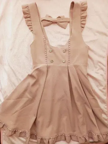 LIZLISA 백리본 프릴 점프스커트 핑크