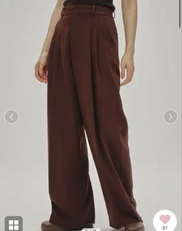 TODAYFUL Tuck Wide Trousers 초코 36