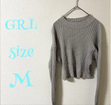 GRL 리브 그레이 긴팔 상의 M