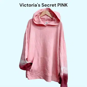 빅토리아 시크릿 핑크 소매 타이다이 후드티 후디