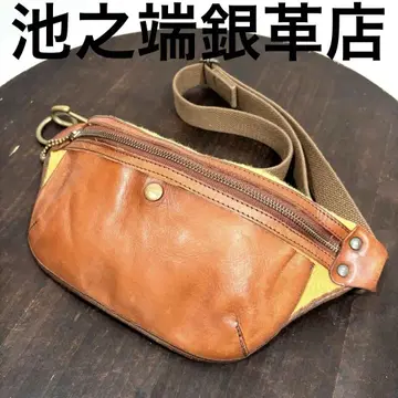 이케노하타 긴카텐 Cramp 클램프 가죽 x 울 포켓 백