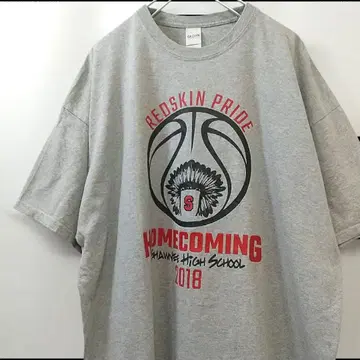 길단 REDSKIN PRIDE 빅 루즈 T셔츠 그레이 2XL 구제 의류