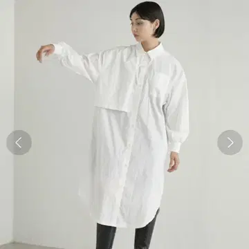 스미스타일 절개 롱 셔츠 화이트
