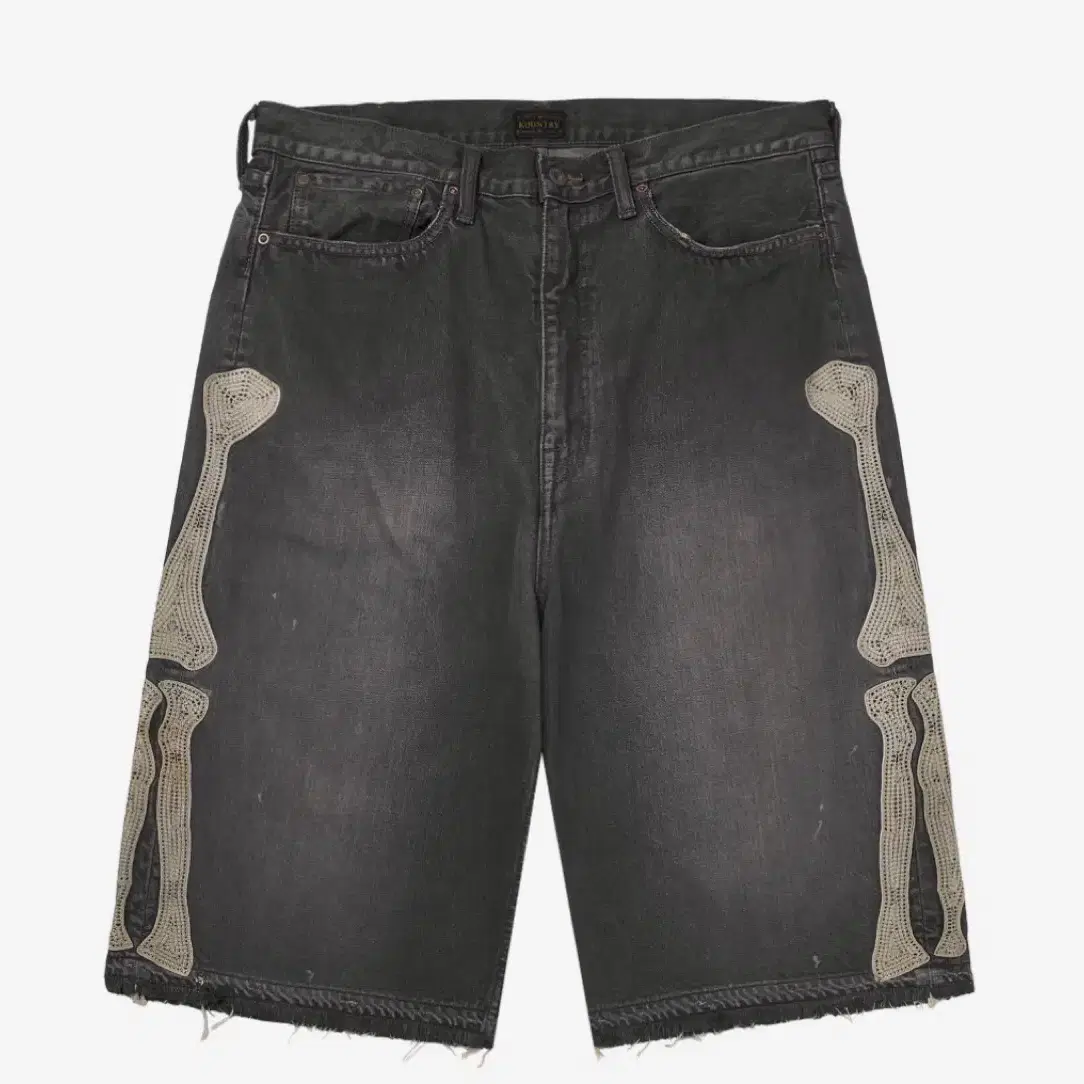 パンツ kapital bone black denim shortpants KAPITAL BONE DENIM SHORTS BLACK | Wespeso