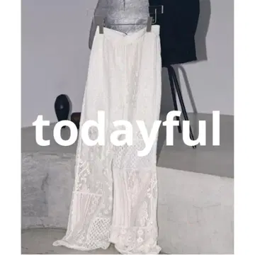 todayful 패치워크 레이스 팬츠 화이트