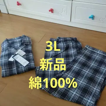 면 100% 체크 롱 바지 파자마 남성용 파자마 3L~ 빅 사이즈
