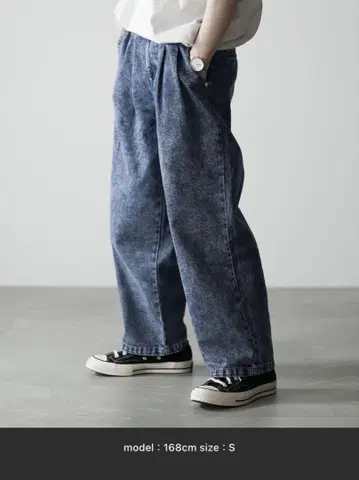 [ 새상품급 ] RUUBON 릴랙스 와이드 데님 팬츠 S