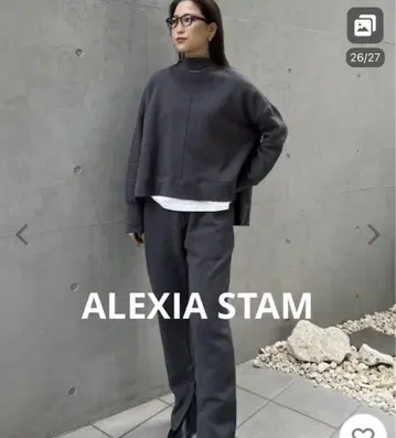 ALEXIA STAM 트레이닝복 맨투맨 차콜 그레이