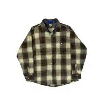 80s Towncraft 옴브레 체크 셔츠 XL 빈티지