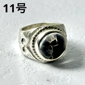 CRAZY PIG 크리스탈 스컬 스몰 반지 11호 실버