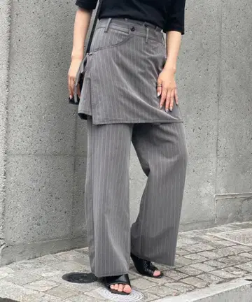 CIAOPANIC 레이어드 랩스커트 슬랙스