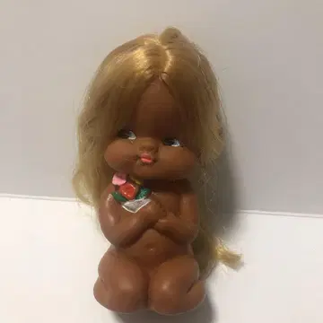 쇼와 레트로 꽃을 안은 크롬보 여아 소프트 비닐 일본제