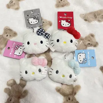 헬로키티 복슬복슬 키링 4개 세트