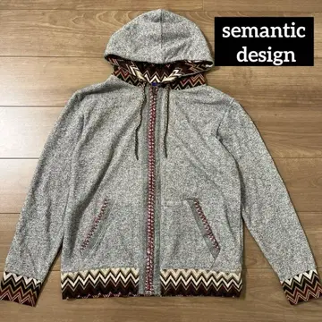[ semantic design ] 후드티 긴팔 패턴 그레이