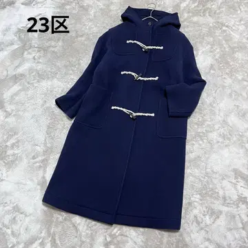 23구 소프트 터치 롱 더플 코트 네이비 40